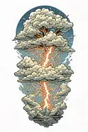 lightning storm clouds tattoo design idea