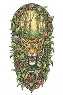 jungle tattooto be used as a background behind existing tattoo tattoo design idea