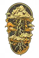 lightning storm clouds tattoo design idea