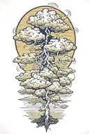 lightning storm clouds tattoo design idea