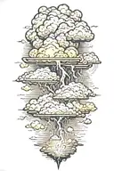 lightning storm clouds tattoo design idea