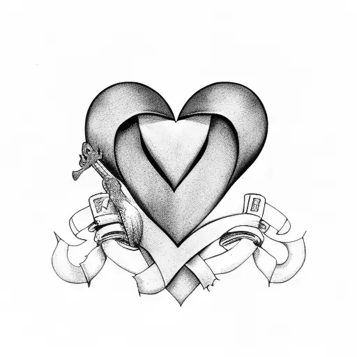 wife, Name is Heather, heart logo tattoo design idea