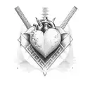 heart with name Heather  tattoo design idea