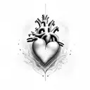 heart with name Heather  tattoo design idea