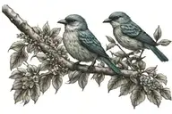 bird on branch tattoo design idea
