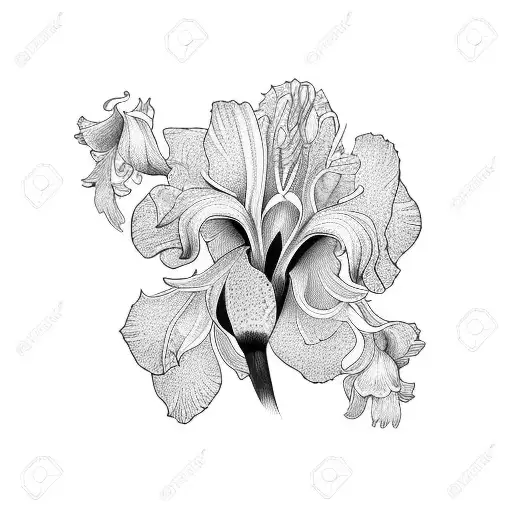 floare iris tattoo design idea