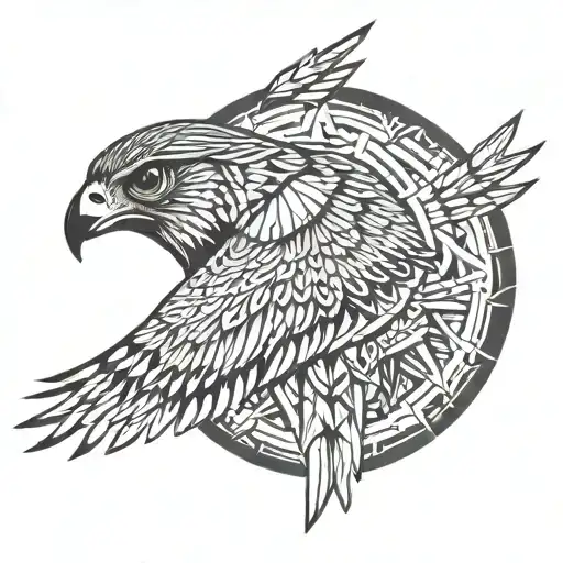 falcon diving tattoo design idea