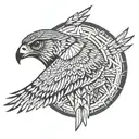 falcon diving tattoo design idea