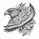 falcon diving tattoo design idea