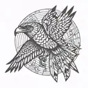 falcon diving tattoo design idea