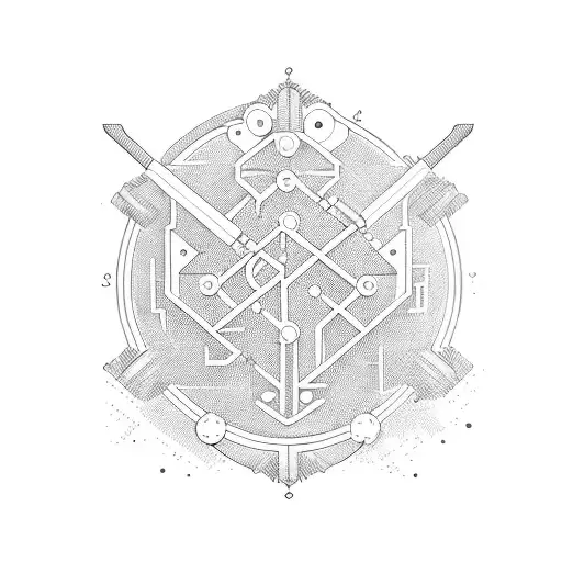 wrench and hvac systen and games tattoo design idea