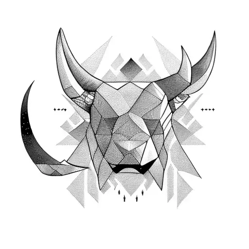 half bull head and half bear head  tattoo design idea