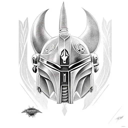oni  mandalorian tattoo design idea