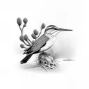 clarks nutcracker with Pinus albicaulis tattoo design idea