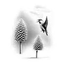 clarks nutcracker with Pinus albicaulis tattoo design idea