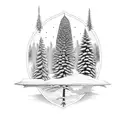 clarks nutcracker with whitebark pine tree tattoo design idea