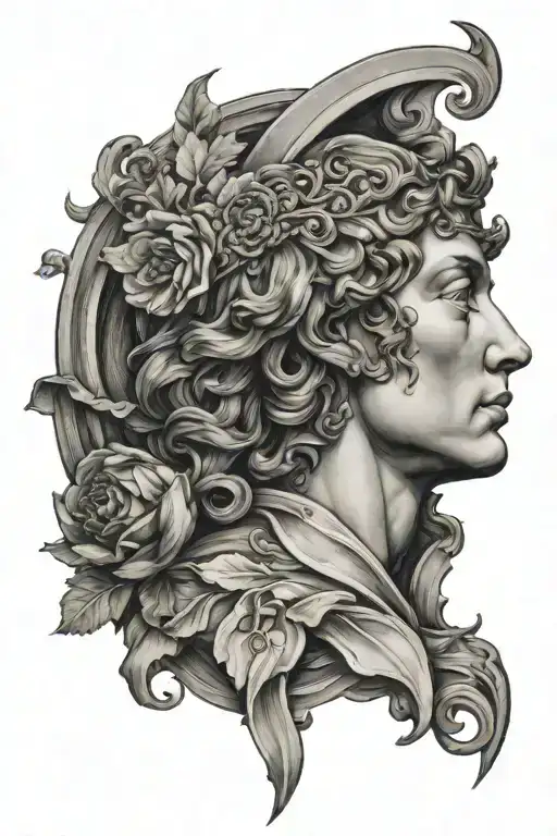 Renaissance art inspired tattoo design idea