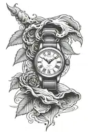 hand sand and watch tattoo design idea