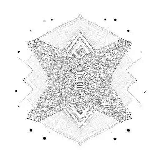 mehndi patterns with mayan influence for neck tattoo design idea