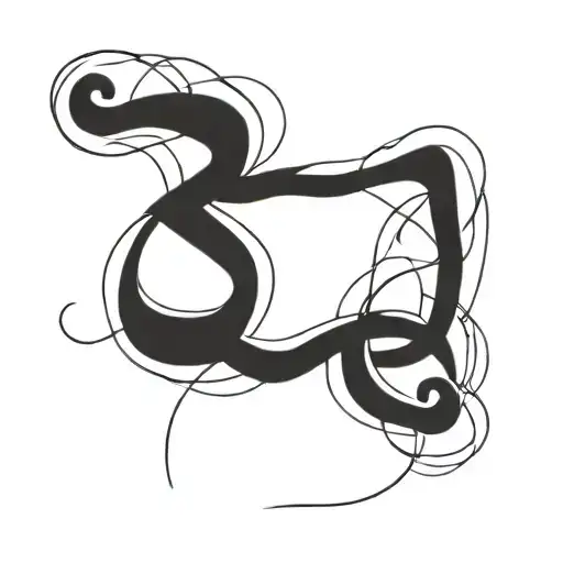 two letters "M", drawed with ropes, bonded together, representing the infinity symbol. black and white, celtic inspired tattoo design idea