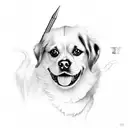 dog bone tattoo design idea