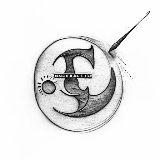 half moon with initials STC and harry potter always  tattoo design idea