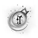 half moon with initials STC and harry potter always  tattoo design idea