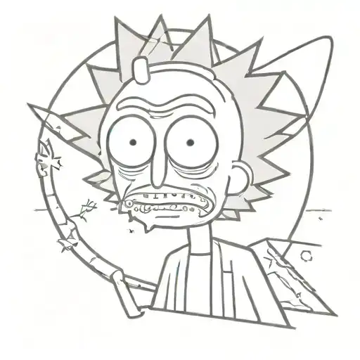 half Rick & Morty tattoo design idea