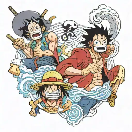 one piece kaido luffy fight tattoo design idea