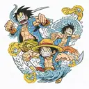 one piece kaido luffy fight tattoo design idea