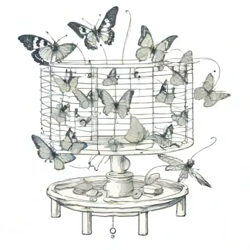 butter fly trap tattoo design idea