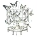 butter fly trap tattoo design idea