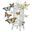 butter fly trap tattoo design idea