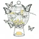 butter fly trap tattoo design idea