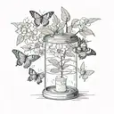 butter fly trap tattoo design idea