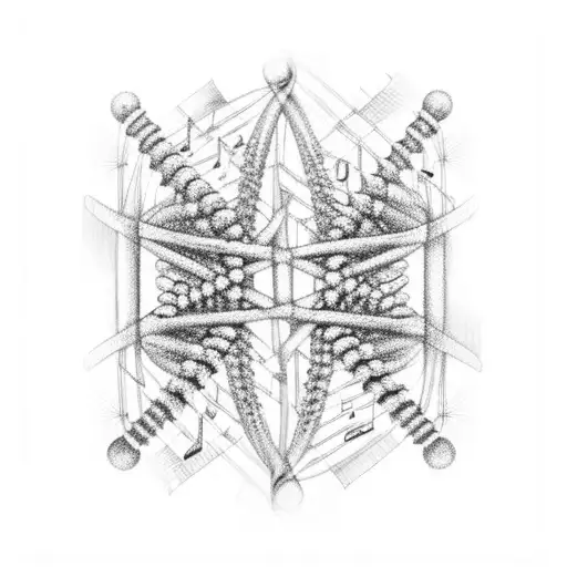 A DNA double helix  with musical notes tattoo design idea