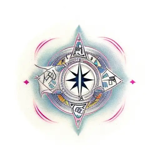 A numerology chart with occult symbols and a rock and roll twist tattoo design idea