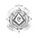 A powerful spell incantation written in occult script with a rock and roll aesthetic tattoo design idea