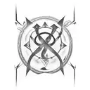 A powerful spell incantation written in occult script with a rock and roll aesthetic tattoo design idea
