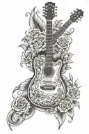 dad memorial guitar tattoo design idea
