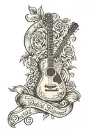 dad memorial guitar tattoo design idea