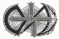 roman numeral cross tattoo design idea