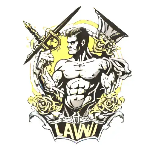 law of justice and mental health  tattoo design idea