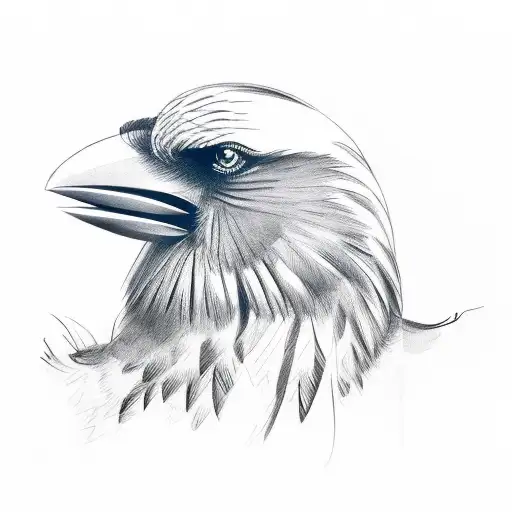 crow screaming from side view tattoo design idea