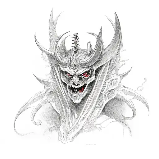 demon vs angels tattoo design idea