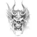 demon vs angels tattoo design idea