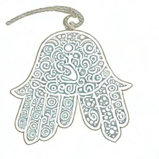 Hamsa hand and name Emilia  tattoo design idea