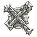cross hammers tattoo design idea