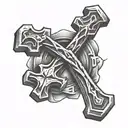 cross hammers tattoo design idea