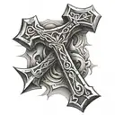 cross hammers tattoo design idea